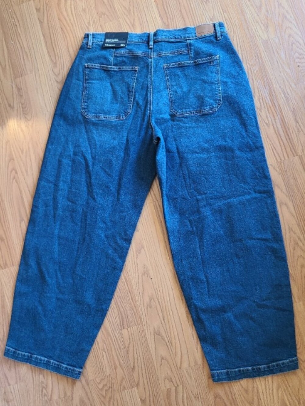 NEW NWT! AMERICAN EAGLE BAGGY BARREL JEANS STRIGID PLEATED TROUSER-FRONT sz 14 - Picture 4 of 6